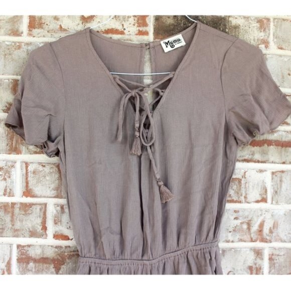 SMYM Williamsburg Caged Romper in Dune Cloud XS - Picture 5 of 8